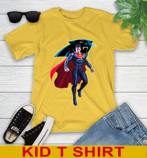 NFL Superman DC Sports Football Carolina Panthers Youth T-Shirt 8