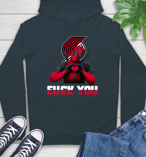 NBA Portland Trail Blazers Deadpool Love You Fuck You Basketball Sports Hoodie 7