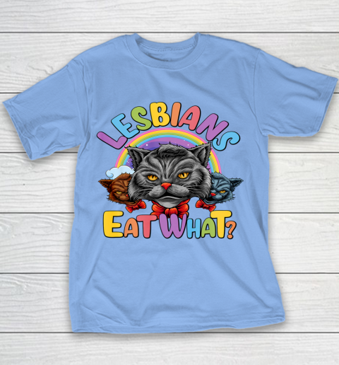 Lesbians Eat What Mug Pussy Cat Funny LGBT Pride Youth T-Shirt 8