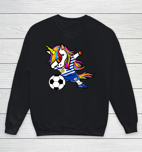 Dabbing Unicorn Uruguay Football Uruguayan Flag Soccer Youth Sweatshirt