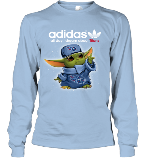 Baby Yoda Adidas All Day I Dream About Tennessee Titans 2nvk baby yoda adidas all day i dream about tennessee titans long sleeve tee 14 front light blue