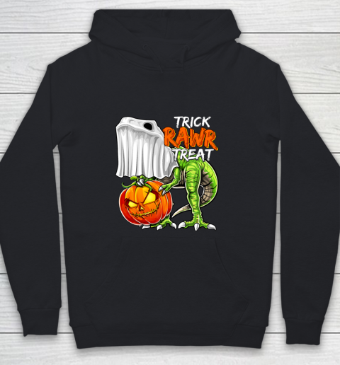 Halloween Dinosaur Ghost Pumpkin Jack O Lantern Gift Boys Youth Hoodie