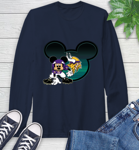 NFL Minnesota Vikings Mickey Mouse Disney Football T Shirt Long Sleeve T-Shirt 4
