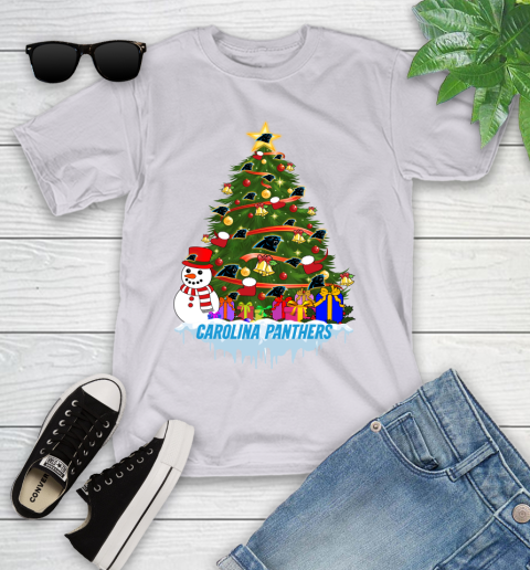 Carolina Panthers Merry Christmas NFL Football Sports Youth T-Shirt 4
