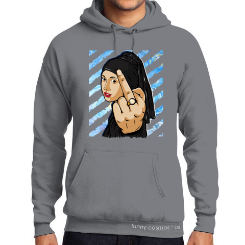 Air Jordan 5 Anthracite Matching Sneaker Tshirt The girl With The Pearl Earing Middle Finger Black and White Jordan Tshirt