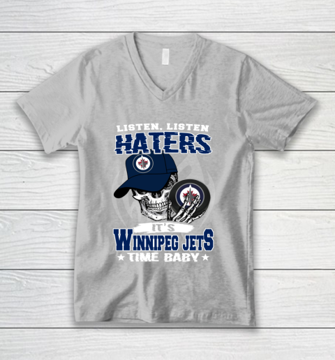 Listen Haters It is JETS Time Baby NHL V-Neck T-Shirt 3