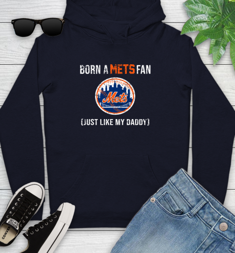 MLB Baseball New York Mets Loyal Fan Just Like My Daddy Shirt Youth Hoodie 3