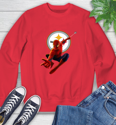 NFL Spider Man Avengers Endgame Football Pittsburgh Steelers Sweatshirt 10