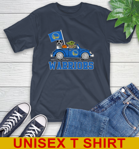 NBA Basketball Golden State Warriors Darth Vader Baby Yoda Driving Star Wars Shirt T-Shirt 4