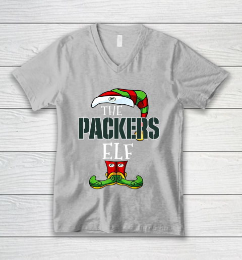 Green Bay Packers Christmas ELF Funny NFL V-Neck T-Shirt 3