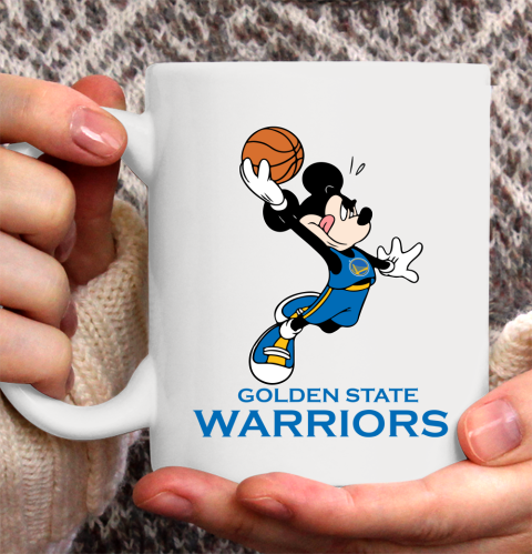 NBA Basketball Golden State Warriors Cheerful Mickey Mouse Shirt Ceramic Mug 15oz 2