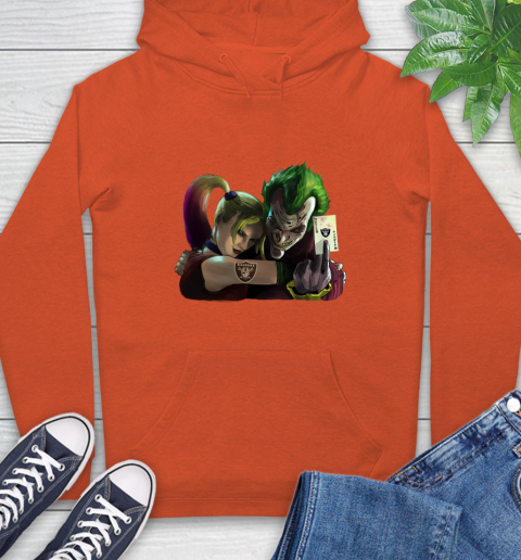 Oakland Raiders NFL Football Joker Harley Quinn Suicide Squad Hoodie 6 Oakland Raiders NFL Football Joker Harley Quinn Suicide Squad Hoodie - Image 6