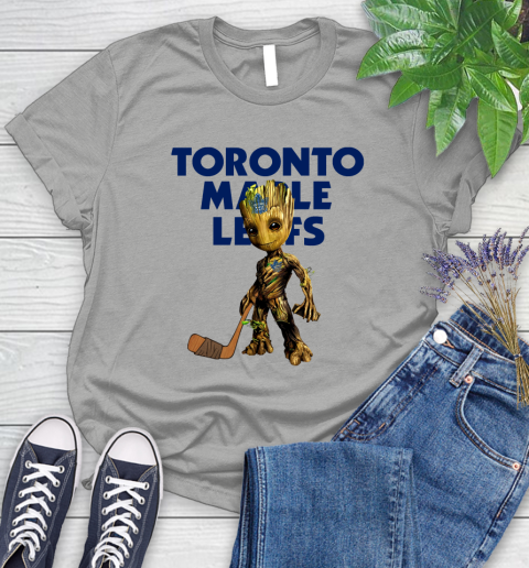 Toronto Maple Leafs NHL Hockey Groot Marvel Guardians Of The Galaxy Women's T-Shirt 10