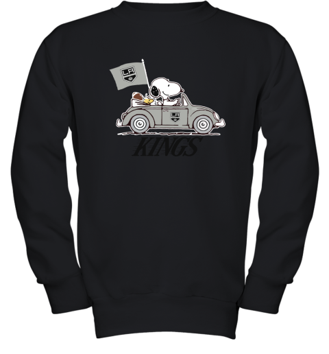 Snoopy And Woodstock Ride The Los Angeles Kings Car NHL Youth Sweatshirt