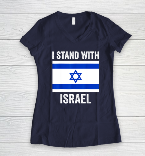 I Stand With Israel  Free Israel Women's V-Neck T-Shirt 7
