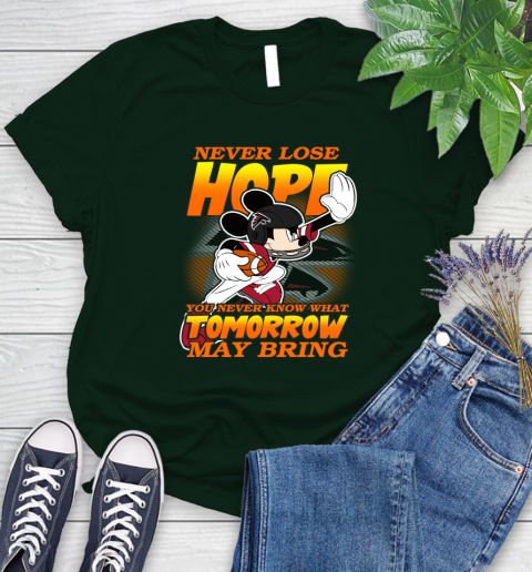 Atlanta Falcons NFL Football Mickey Disney Never Lose Hope (1) Women's T-Shirt 6