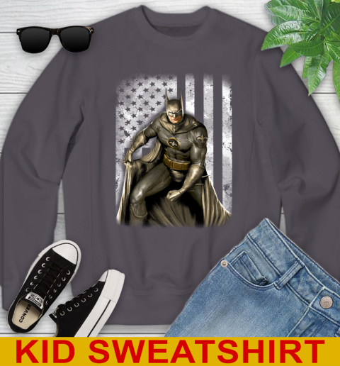 New Orleans Saints NFL Football Batman DC American Flag Shirt Youth Sweatshirt 5