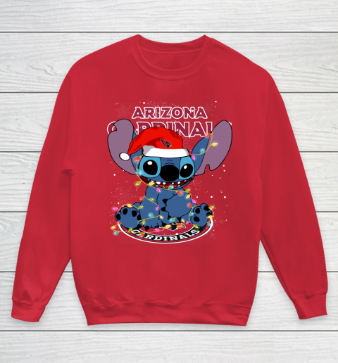 Arizona Cardinals NFL Football noel stitch Christmas Youth Sweatshirt - Image 5