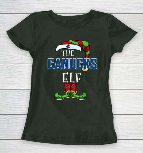Vancouver Canucks Christmas ELF Funny NHL Women's T-Shirt 4