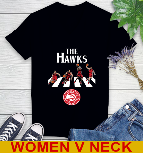 NBA Basketball Atlanta Hawks The Beatles Rock Band Shirt Women's V-Neck T-Shirt