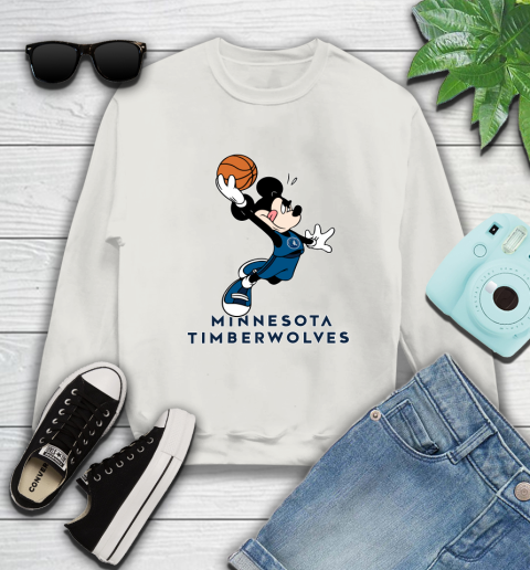 NBA Basketball Minnesota Timberwolves Cheerful Mickey Mouse Shirt Sweatshirt 12