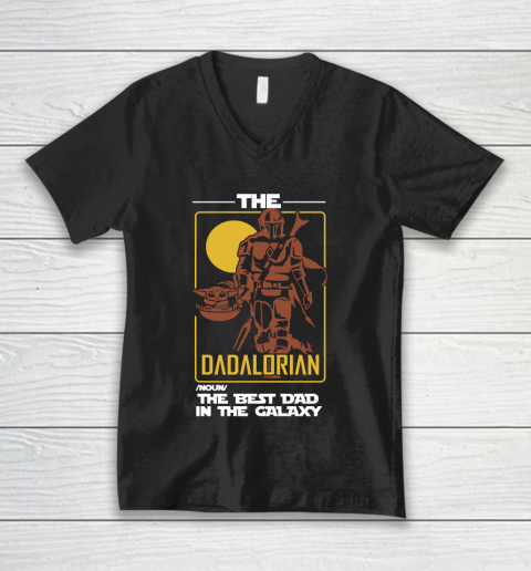 The Dadalorian The Best Dad In The Galaxy Funny Father's Day Gift V-Neck T-Shirt