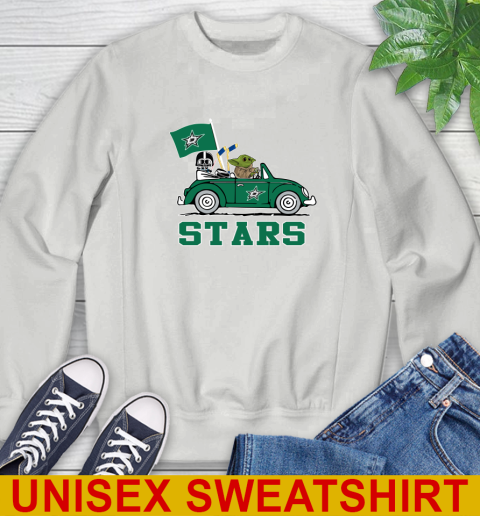 NHL Hockey Dallas Stars Darth Vader Baby Yoda Driving Star Wars Shirt Sweatshirt 5