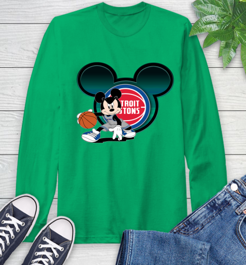 NBA Detroit Pistons Mickey Mouse Disney Basketball Long Sleeve T-Shirt 7