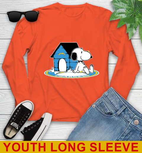 NFL Football Los Angeles Chargers Snoopy The Peanuts Movie Shirt Youth Long Sleeve 4