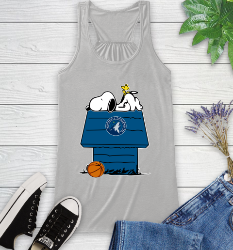 Minnesota Timberwolves NBA Basketball Snoopy Woodstock The Peanuts Movie Racerback Tank