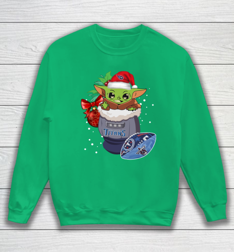 Tennessee Titans Christmas Baby Yoda Star Wars Funny Happy NFL Sweatshirt 6