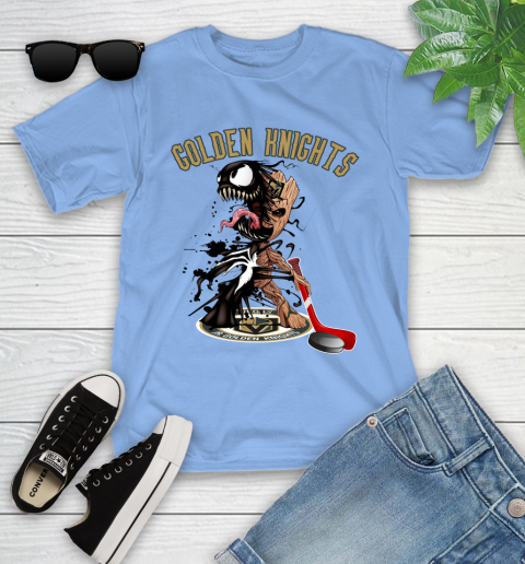 NHL Vegas Golden Knights Hockey Venom Groot Guardians Of The Galaxy Youth T-Shirt 11