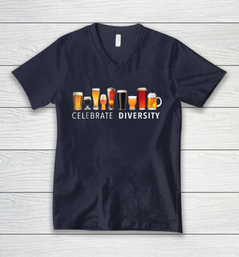 Beer Lover Funny Shirt Celebrate Diversity Craft Beer Drinking V-Neck T-Shirt 2