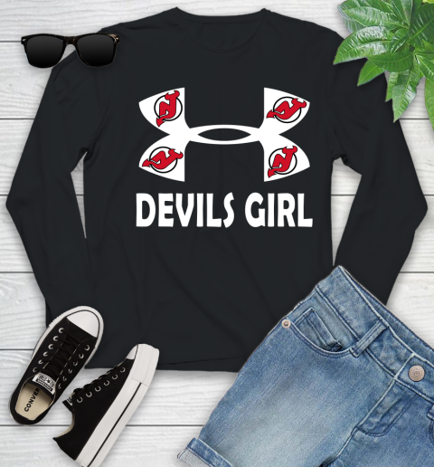 NHL New Jersey Devils Girl Under Armour Hockey Sports Youth Long Sleeve