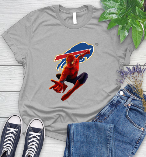 NFL Spider Man Avengers Endgame Football Buffalo Bills Women's T-Shirt 5