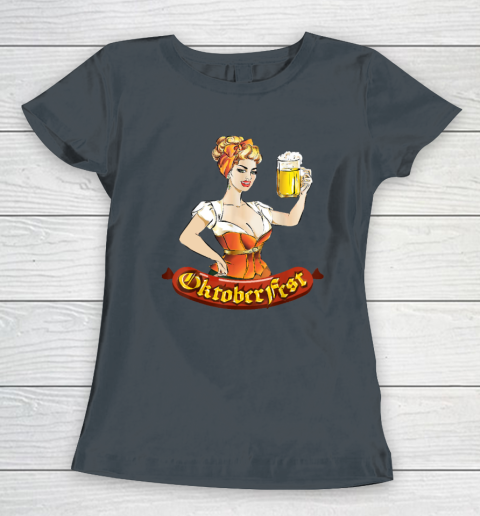 Barmaid Oktoberfest Dirndl Bratwurst German Woman Costume T Shirt Women's T-Shirt 3