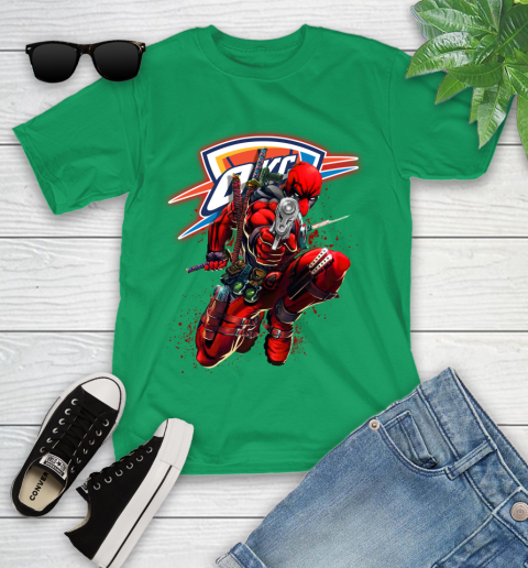 NBA Deadpool Marvel Comics Sports Basketball Oklahoma City Thunder Youth T-Shirt 6