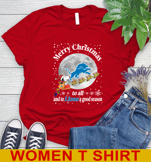 Detroit Lions Merry Christmas To All And To Lions A Good Season NFL Football Sports Women's T-Shirt 11