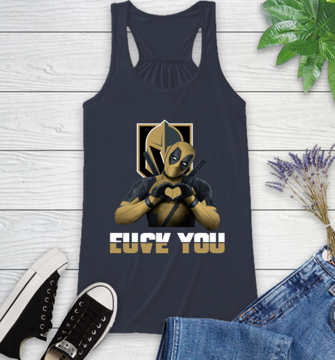 NHL Vegas Golden Knights Deadpool Love You Fuck You Hockey Sports Racerback Tank 10