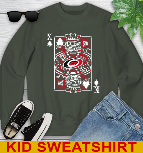 Carolina Hurricanes NHL Hockey The King Of Spades Death Cards Shirt Youth Sweatshirt 8