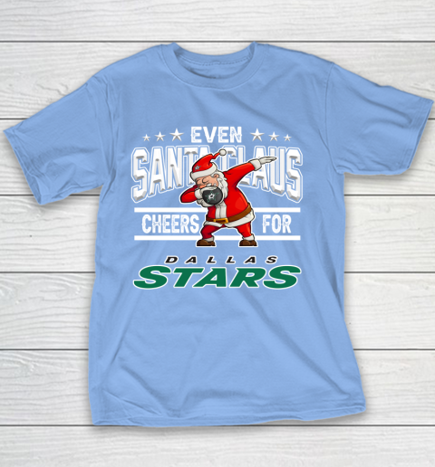 Dallas Stars Even Santa Claus Cheers For Christmas NHL Youth T-Shirt 8
