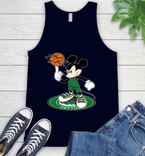 NBA Basketball Boston Celtics Cheerful Mickey Disney Shirt Tank Top 3