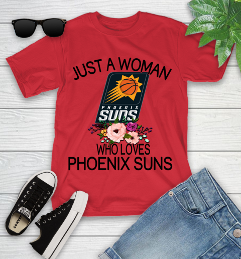 NBA Just A Woman Who Loves Phoenix Suns Basketball Sports Youth T-Shirt 8