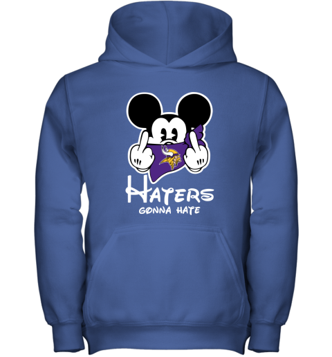 NFL Minnesota Vikings Haters Gonna Hate Mickey Mouse Disney Football T Shirt IoWrZLMAV98 youth hoodie 43 95 151514 front royal