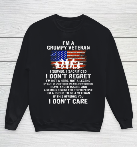 Veteran Shirt I Am A Grumpy Veteran Proud To Be Veteran Youth Sweatshirt