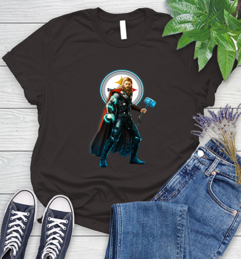 NFL Thor Avengers Endgame Football Pittsburgh Steelers Women's T-Shirt 8