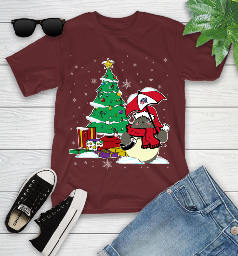 Columbus Blue Jackets NHL Hockey Cute Tonari No Totoro Christmas Sports Youth T-Shirt 14