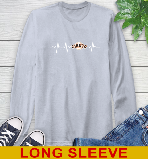 San Francisco Giants MLB Baseball Heart Beat Shirt Long Sleeve T-Shirt 6