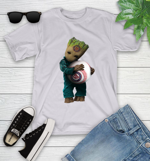 MLB Groot Guardians Of The Galaxy Baseball Sports Washington Nationals Youth T-Shirt 4