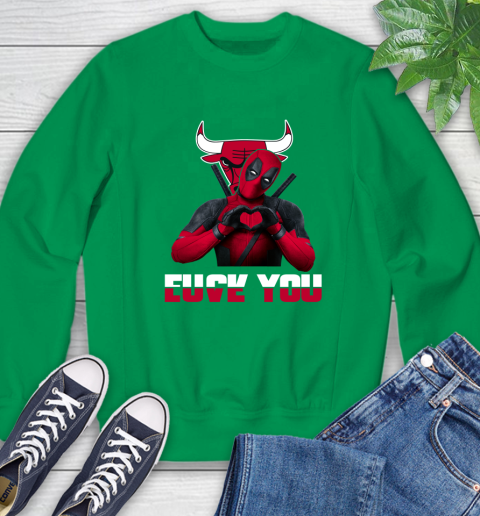 NBA Chicago Bulls Deadpool Love You Fuck You Basketball Sports Sweatshirt 7